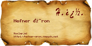 Hefner Áron névjegykártya